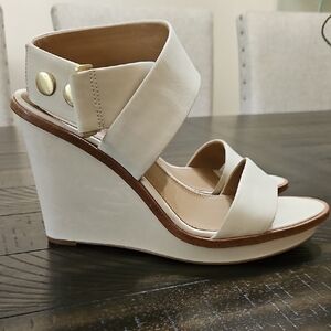 NWOT Calvin Klein Cream Wedge Sandals